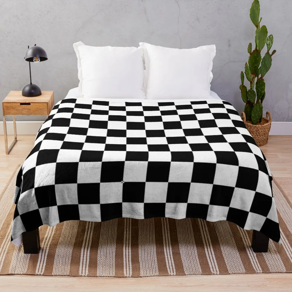 

Black and white checkered Throw Blanket Blanket Wool