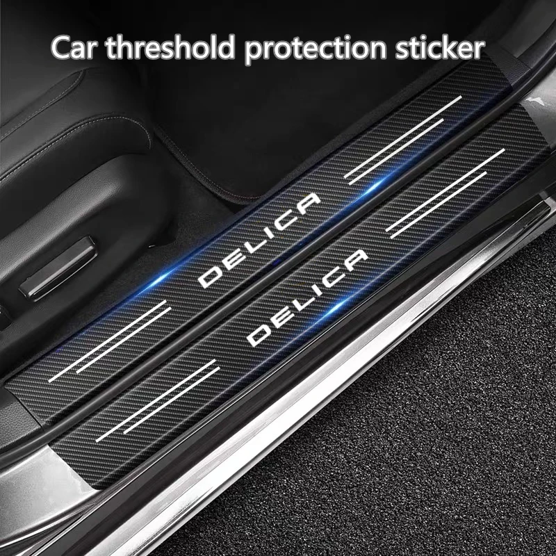 

DIY Carbon Fiber Car Sticker Auto Door Threshold Side Anti Scratch Tape Waterproof Decal Film For Mitsubishi Delica D5 L400