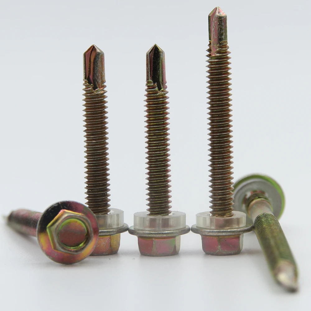 Самонарезающие винты Tek Шестигранная головка с шайбой из EPDM самонарезающая