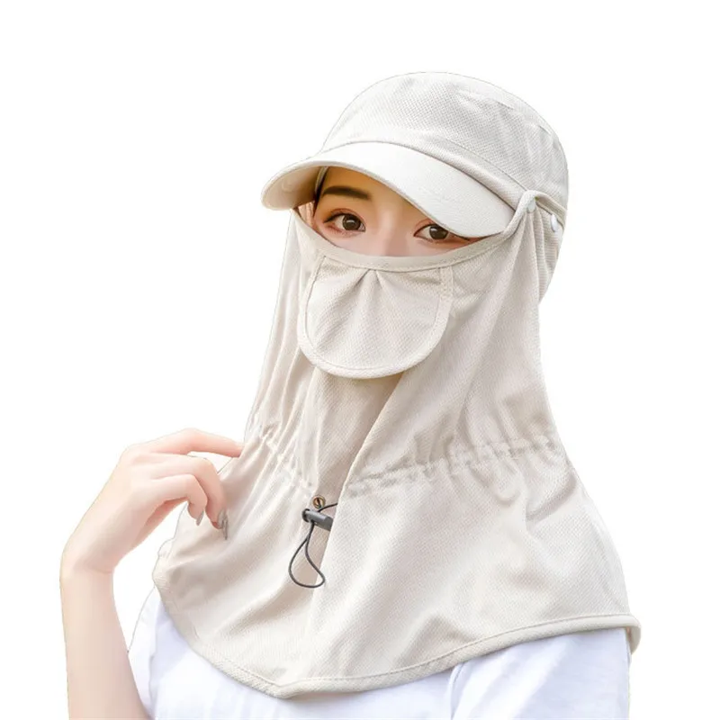 

9093 Summer Outdoor Baseball Cap Cycling Sunscreen Shade Shawl Set Sun Hat
