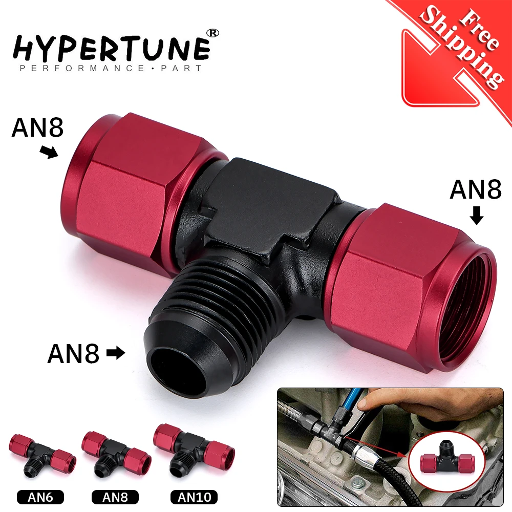 

Aluminum Flare Tee Fitting AN6 AN8 AN10 Female Male Tee On Side Thread Water Gas Oil Fitting Adapter Accessories Car Boat