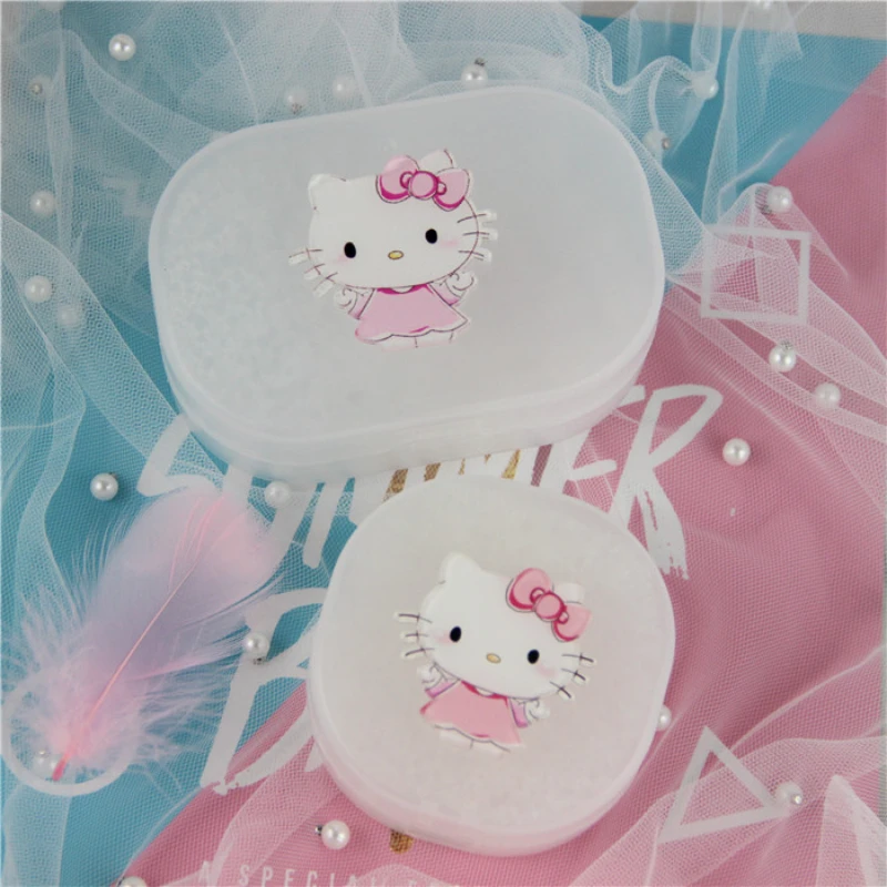 

Cute Cartoon Hellokitty Absorbent Sponge Soap Box Travel Portable Soap Box Lock Soap Box Frosted Free Shipping Items