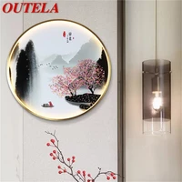 outela indoor wall lamps fixtures led chinese style mural creative light sconces for home study bedroom