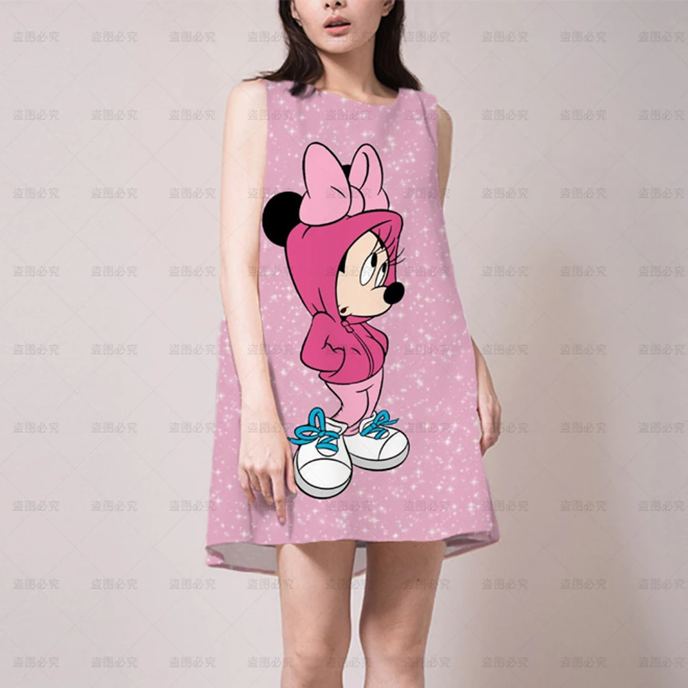 

Sleeveless Summer Dress Women Beach Party O Neck Mini Dress Ruffle Casual Hawaiian Party Club Loose Sundress Ladies Vestidos