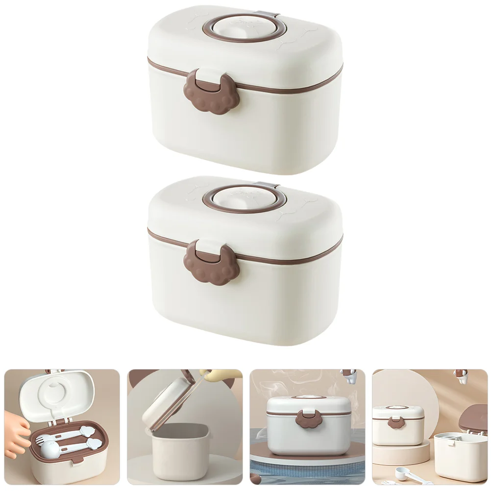 

2 Pcs Milk Powder Box Dispenser Formula Case Baby Snack Portable Container Travel Pp Holder