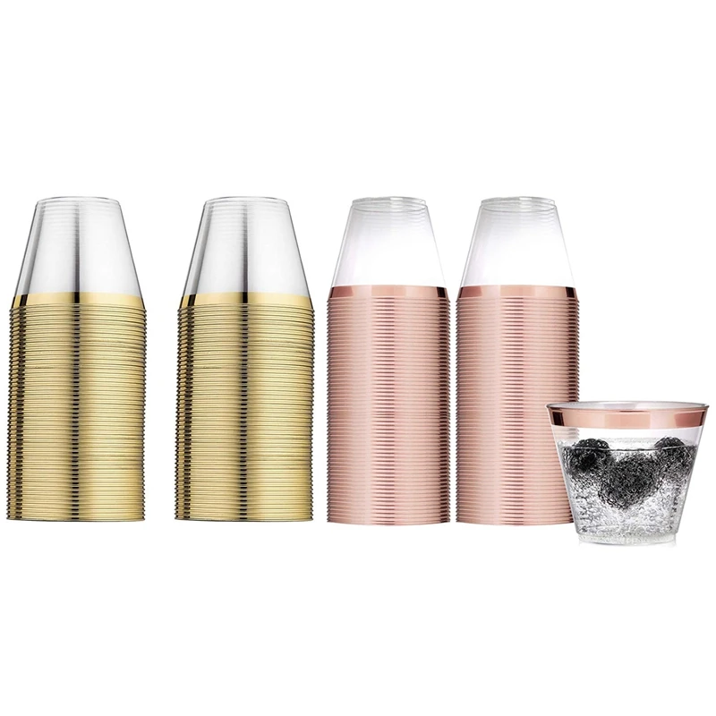

Cups,9 Oz Clear Plastic Wine Cups Fancy Disposable Cocktail Glasses Drinking Cup For Wedding Party
