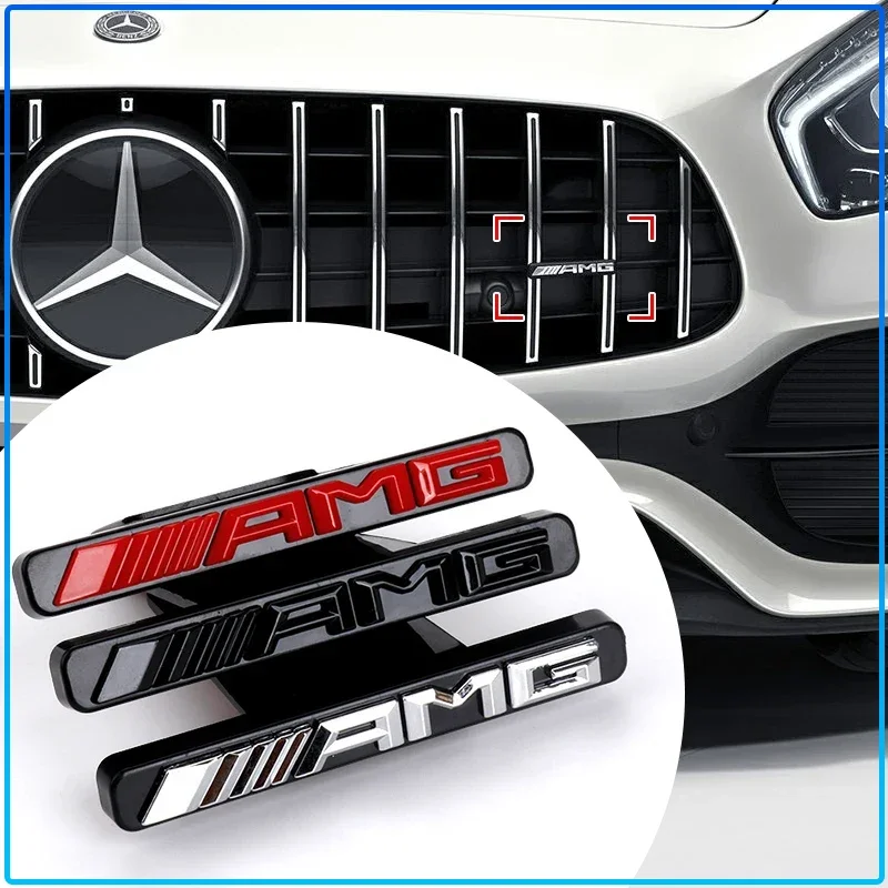 Фото Для Mercedes-Benz AMG W204 W213 W205 W211 W212 W176: Эмблема AMG на переднюю решетку, наклейка на автомобиль, аксессуары для тюнинга, колпачок №2