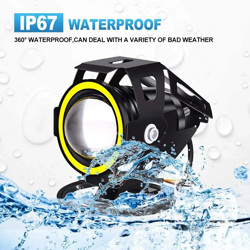 Мотоциклетные фары противотуманные супер яркие ангельские глазки