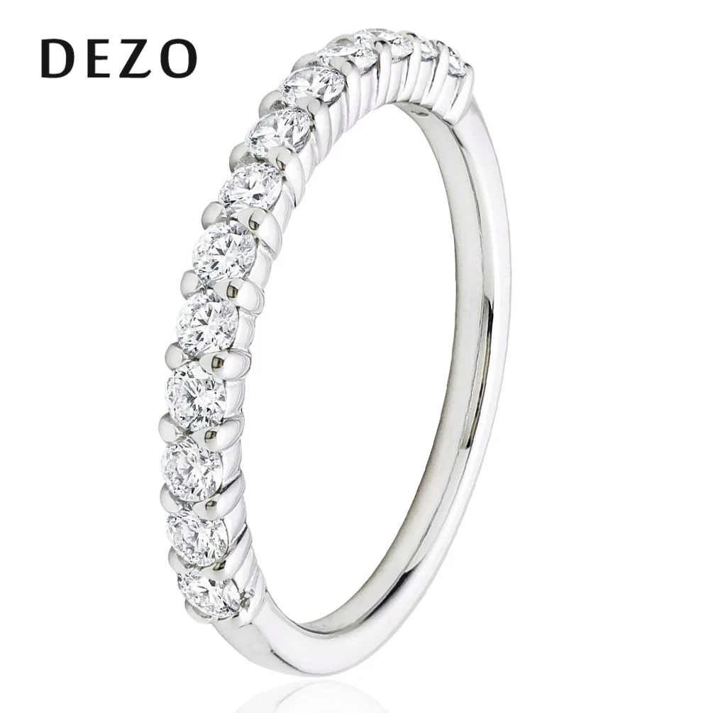 DEZO Half Moissanite Wedding Band 2mm Round Cut VVS D Color Eternity Rings for Women Engagement 925 Sterling Silver Jewelry
DEZO Half Moissanite Wedding Band 2mm Round Cut VVS D Color Eternity Rings for Women Engagement 925 Sterling Silver Jewelry