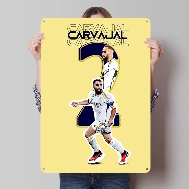 Фото Футбольный арт-постер Carvajal, индивидуальные винтажные металлические таблички, настенный декор, ретро-пластиковая табличка для украшения спальни, аксессуары для комнаты №1