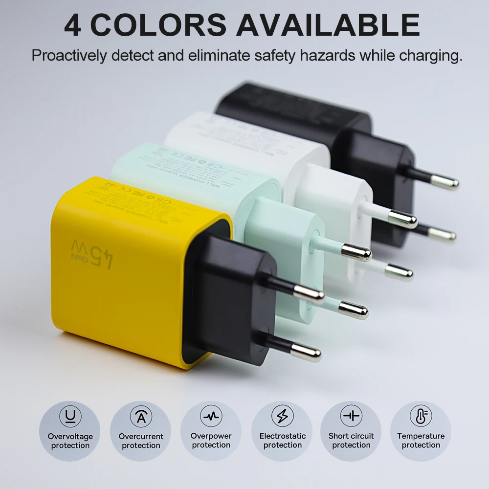 Сетевое зарядное устройство сетевое с USB Type-C и поддержкой быстрой зарядки, 45 Вт