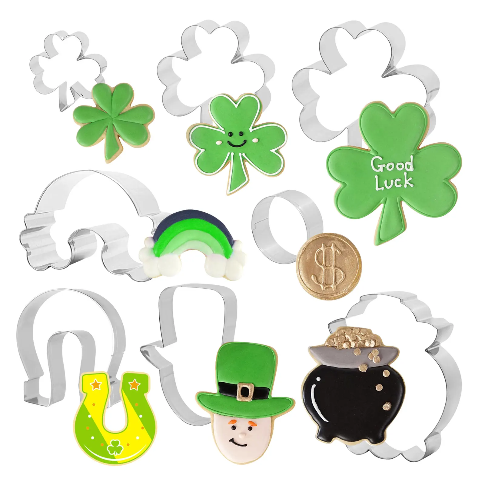 

8 шт., резаки для печенья на День Святого Патрика, из нержавеющей стали
