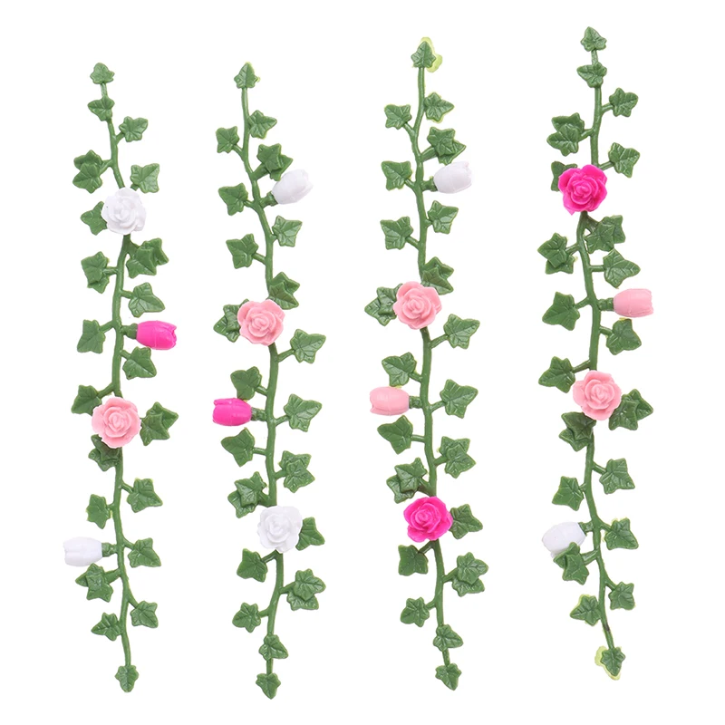 

Миниатюрные мини-игрушки из ротанга с цветами для украшения кукольного дома, балкона, сада, сада, леса, куклы, подарок для любимой девочки