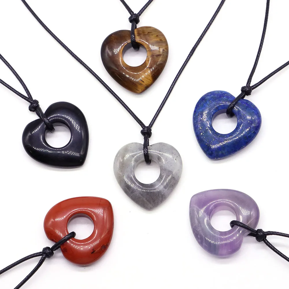 Натуральный камень Исцеляющие кристаллы большие бусины с отверстиями подвески в