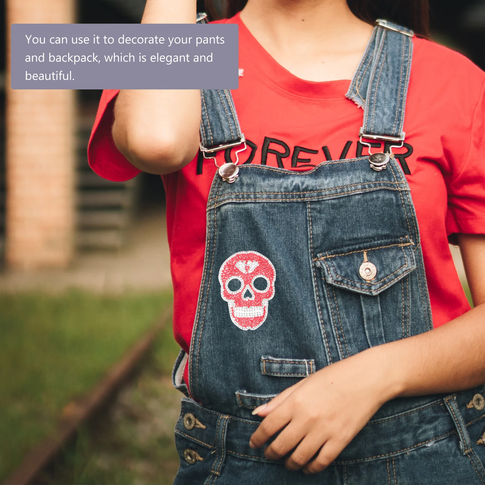 6 шт. персонализированные наклейки с черепом и горячими бриллиантами