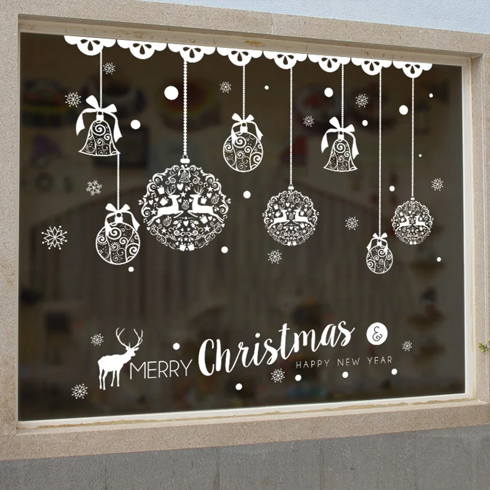 

Christmas Wall Sticker Window Clings Removable Stickers Snowflake Door Pvc Decal