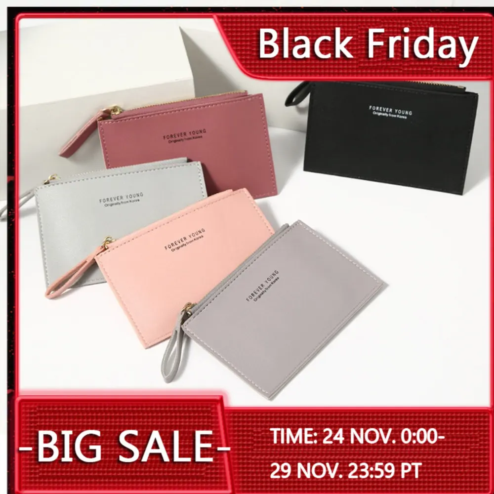 

Простой держатель для удостоверения личности для мужчин и женщин, маленький кошелек из искусственной кожи на молнии, для монет, кредитных к...