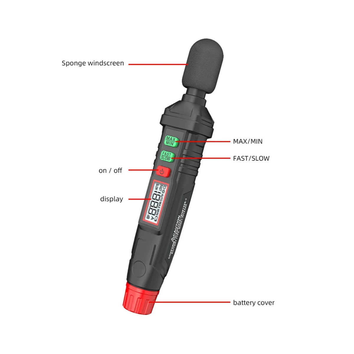 

HT64 30-130DB Accurated Sound Level Meter Decibel Noise Detection Backlit Display Frequency Range 30Hz-8KH
