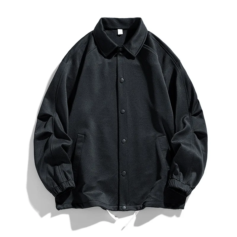 Мужская повседневная куртка с лацканами саржевая Свободная эластичный