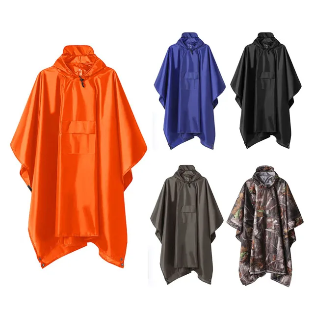 3 в 1 Пончо с капюшоном, водонепроницаемое плащ-дождевик для мужчин, женщин и взрослых, для использования на открытом воздухе, как тент-крыша и прочее.