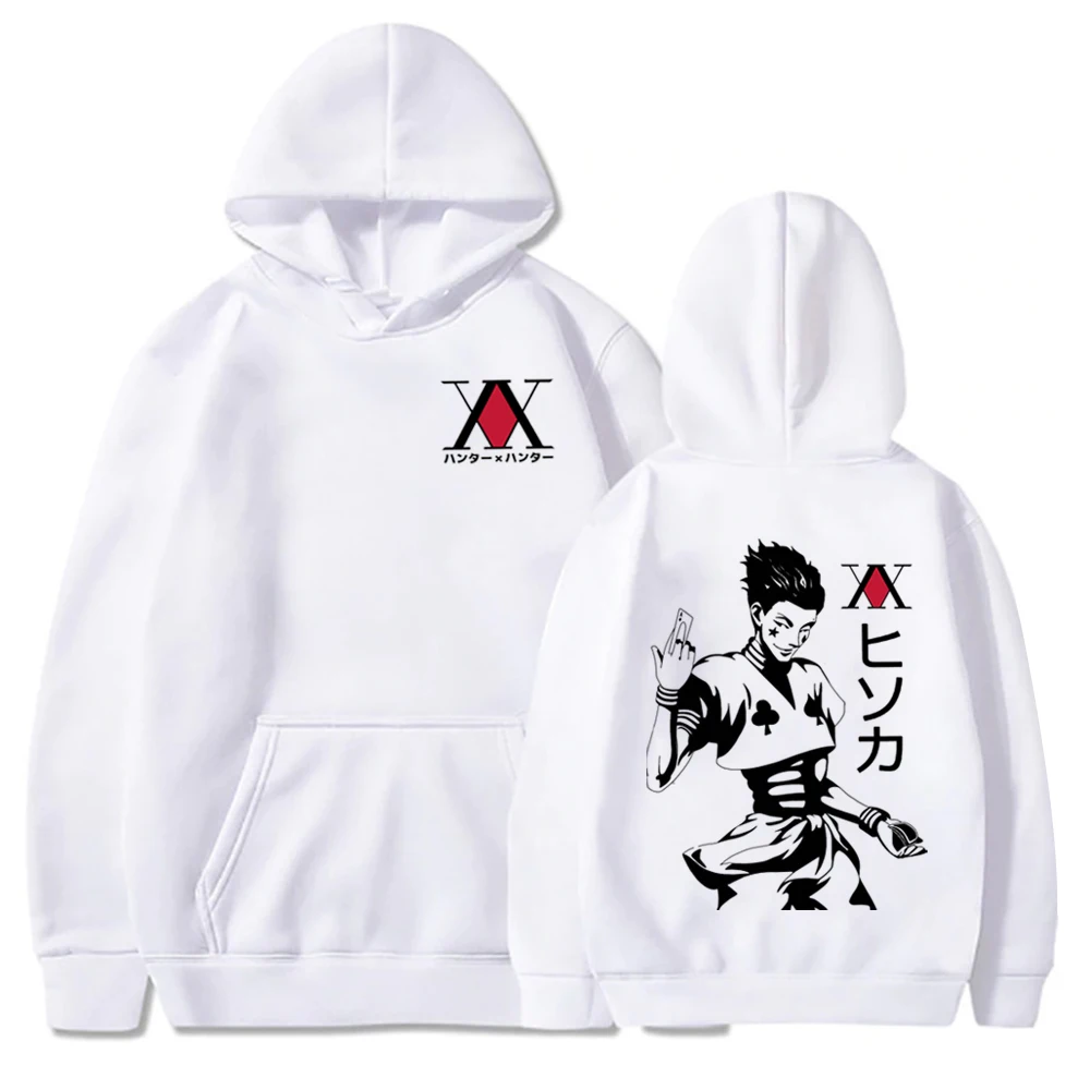 

Толстовка Hunter X Hunter с капюшоном, худи с японским аниме принтом Hunter, поклонник подарочного стиля, пуловер в стиле Харадзюку, топы, уличная одежда