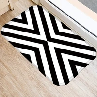 black and white geometric kitchen mat anti slip bathroom kitchen bedroom entrance doormat nordic classic home decor rug washable