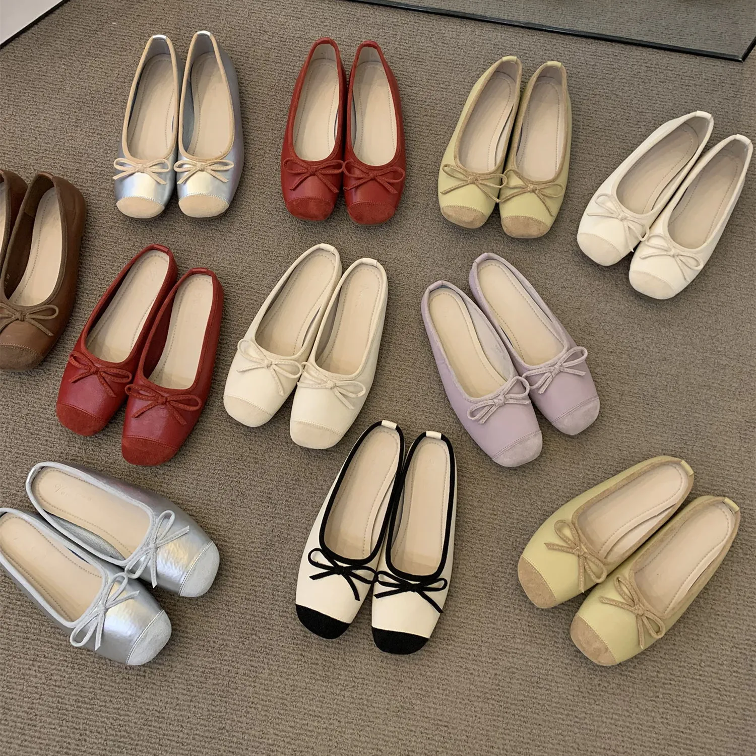 

Bailamos Women Causal Flats Ladies Square Toe Retro Single Shoes One Word Buckle Shallow Mouth Mary Jane Ballerina Shoes Mujer