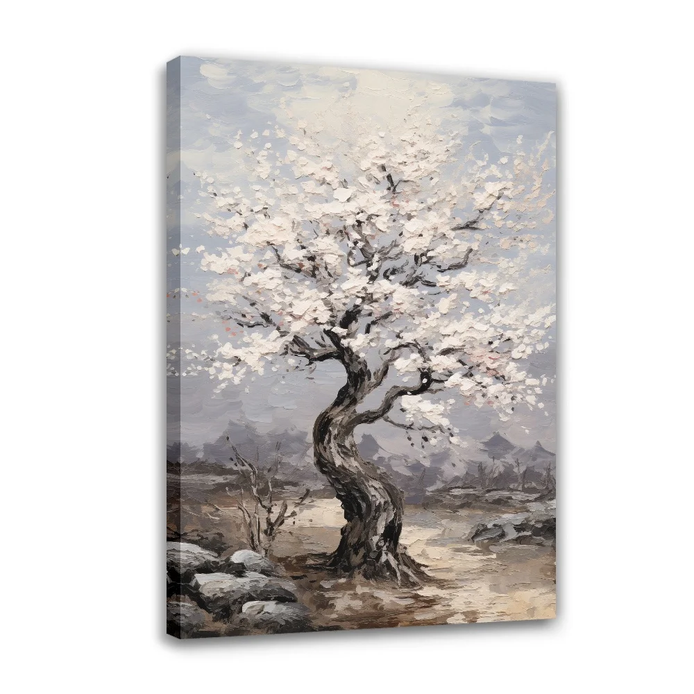 

Forbeauty A Pear Blossom Tree Spray Printing Canvas Painting Waterproof And Block Wall Art Oil Paintings Poster For Home Decor