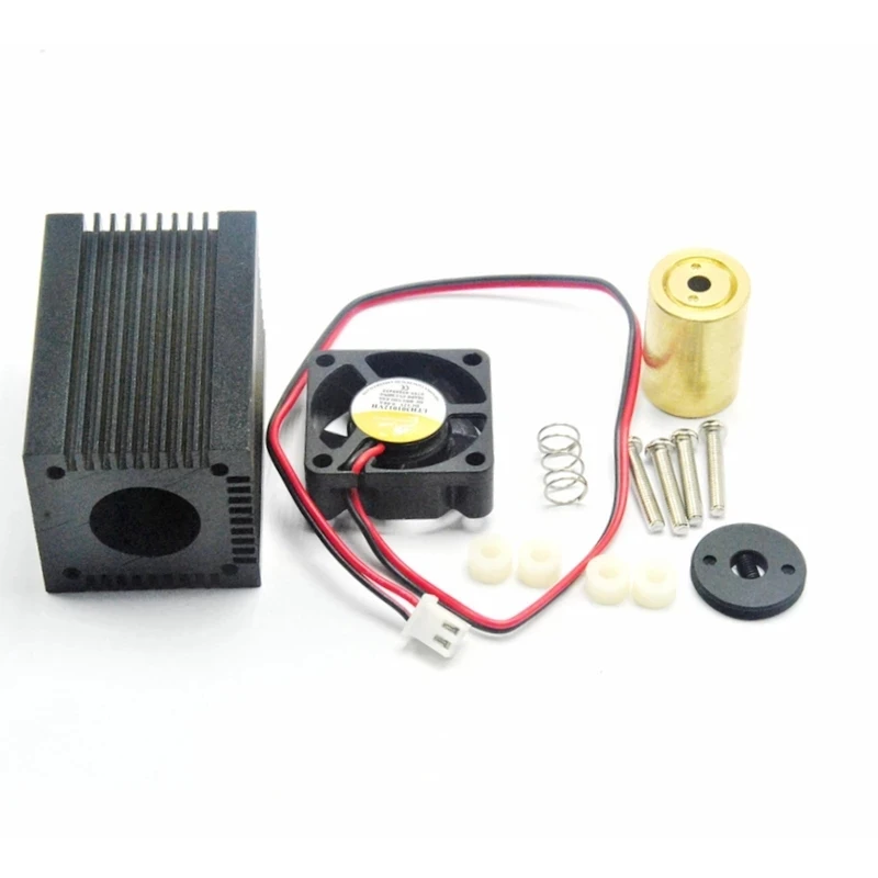 Laser Diode Housing 33x50mm 9.0mm for 405nm-450nm To-5 Laser Module LD with Glass Collimating Lens & Fans