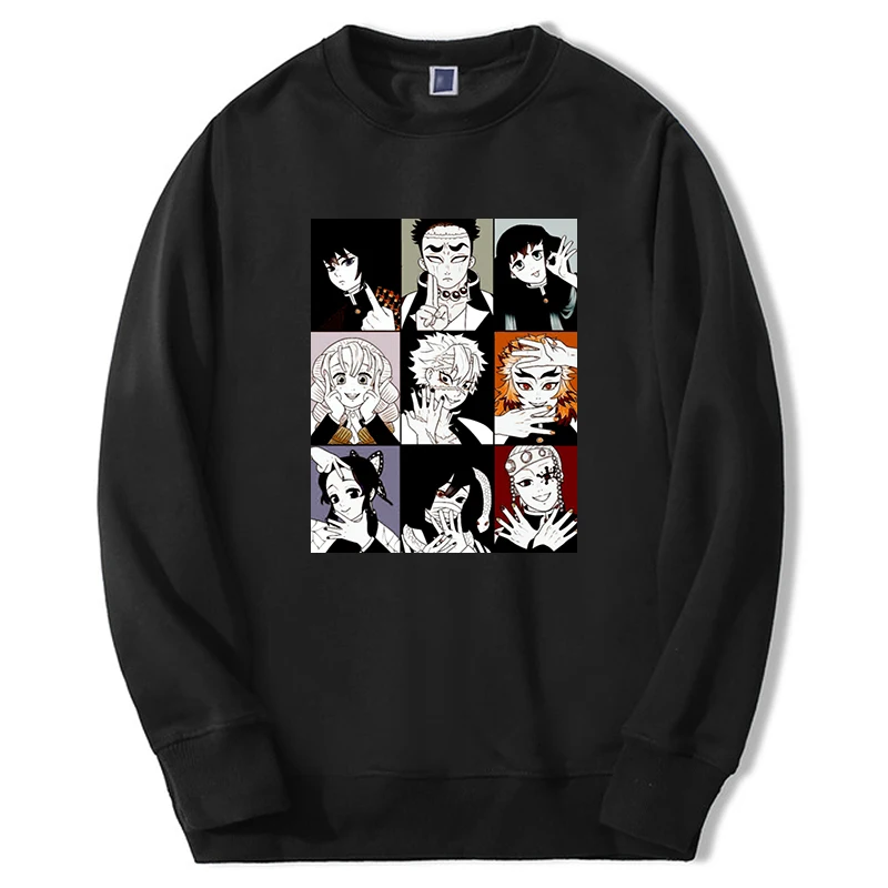 

Demon Slayer Anime Hoodies Mens Sweatshirts Tanjirou Mangas Graphic Sweatshirt Round Neck Crewneck Oversize Pullover Sportswear