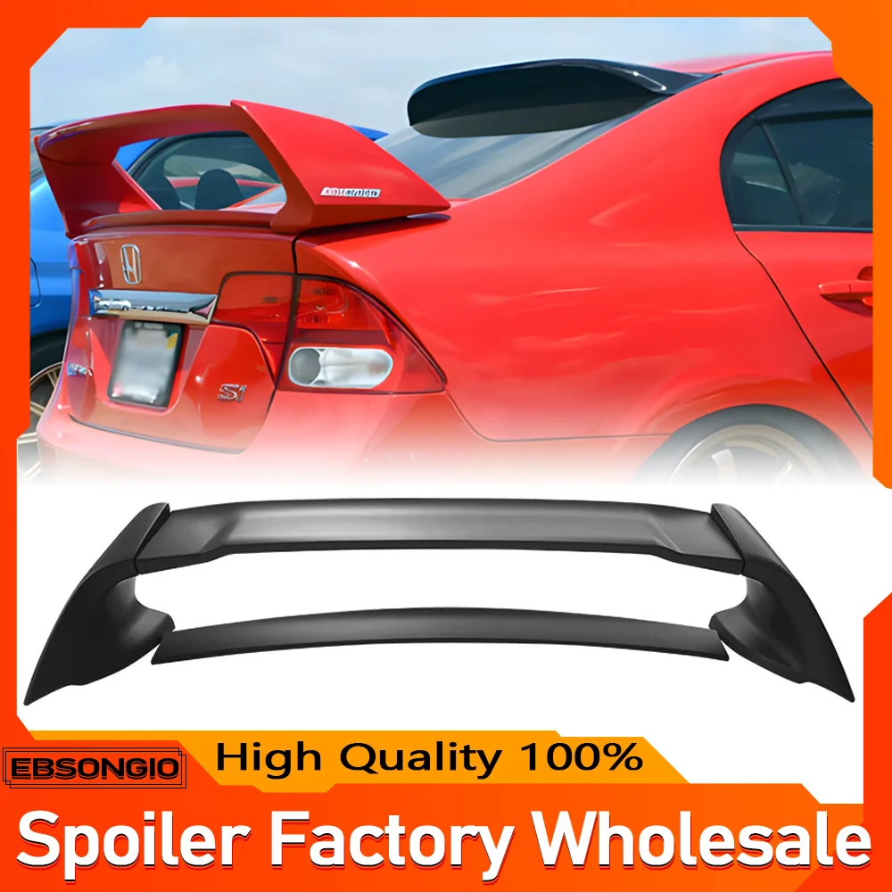 Фото Для 2006-2011 Honda Civic Sedan 4-дверный ABS-пластик задний спойлер на крыло багажника FD2 FA2 четыре части 2006 2007 2008 2009 2010 2011 №1
