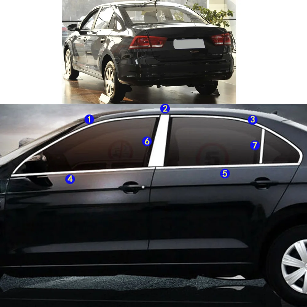 

Car Sticker Garnish Pillar Window Middle Strip Trim Frame Hoods For VW Volkswagen SANTANA Sedan 2013 2014 2015