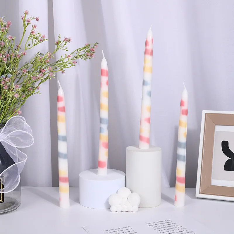 

2pcs φ2cm*L25cm Stick Candles for Romantic Dinner Household Party Candles Smokeless Home Decoration