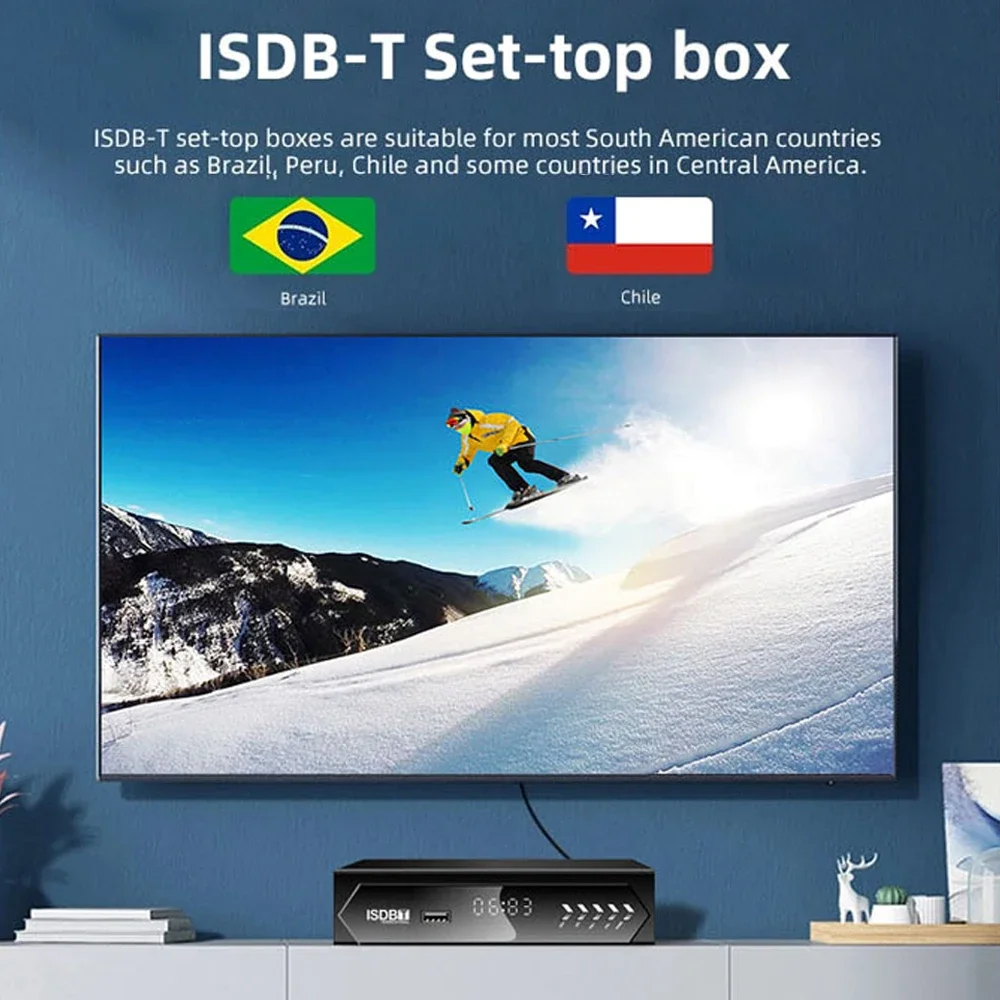 Фото ISDB-T для Чили 1080P HD телеприставка Terrestrial цифровое видеотрансляция ТВ-приемник с интерфейсным кабелем HDMI RCA YouTube №3