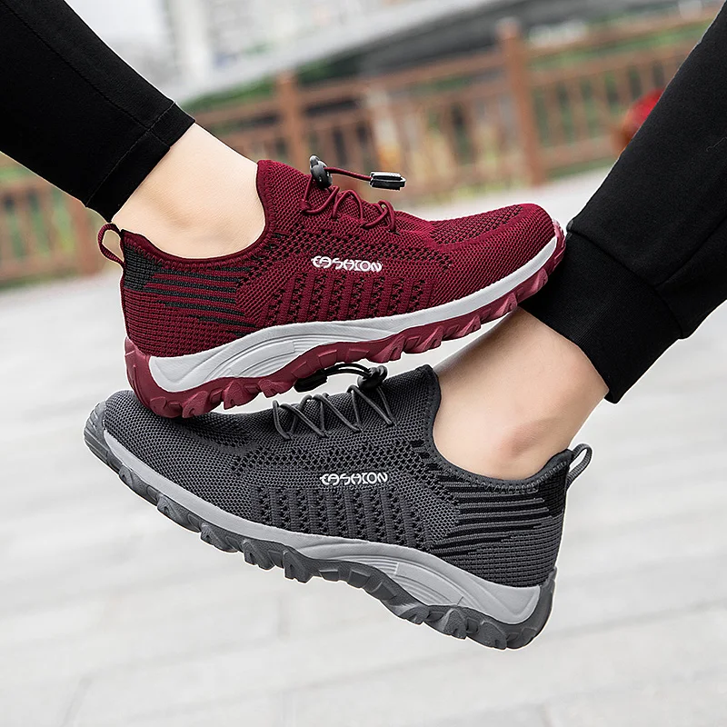 Fujeak Breathable Ladies Casual Sneakers Women Running Shoes Outdoor Walking Jogging Sneaker Lace Up Light Mesh Athletic Shoes
