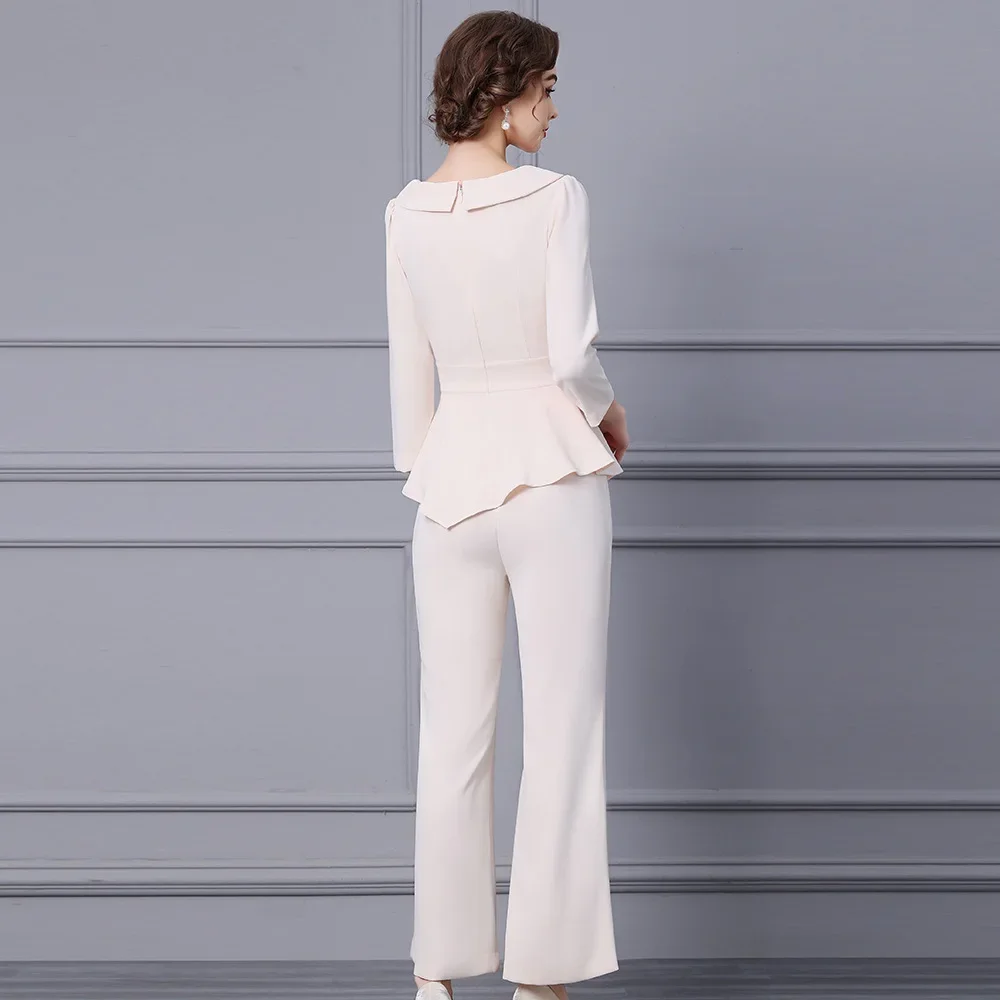 Роскошный модный весенний новый женский костюм 2024 комплект из 2 предметов