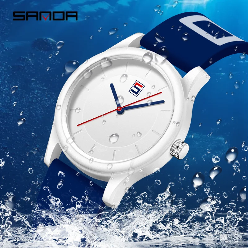 

SANDA 3205 2023 unisex Design Quartz movement tape simple disassembly color matching belt leisure outdoor sports student watch