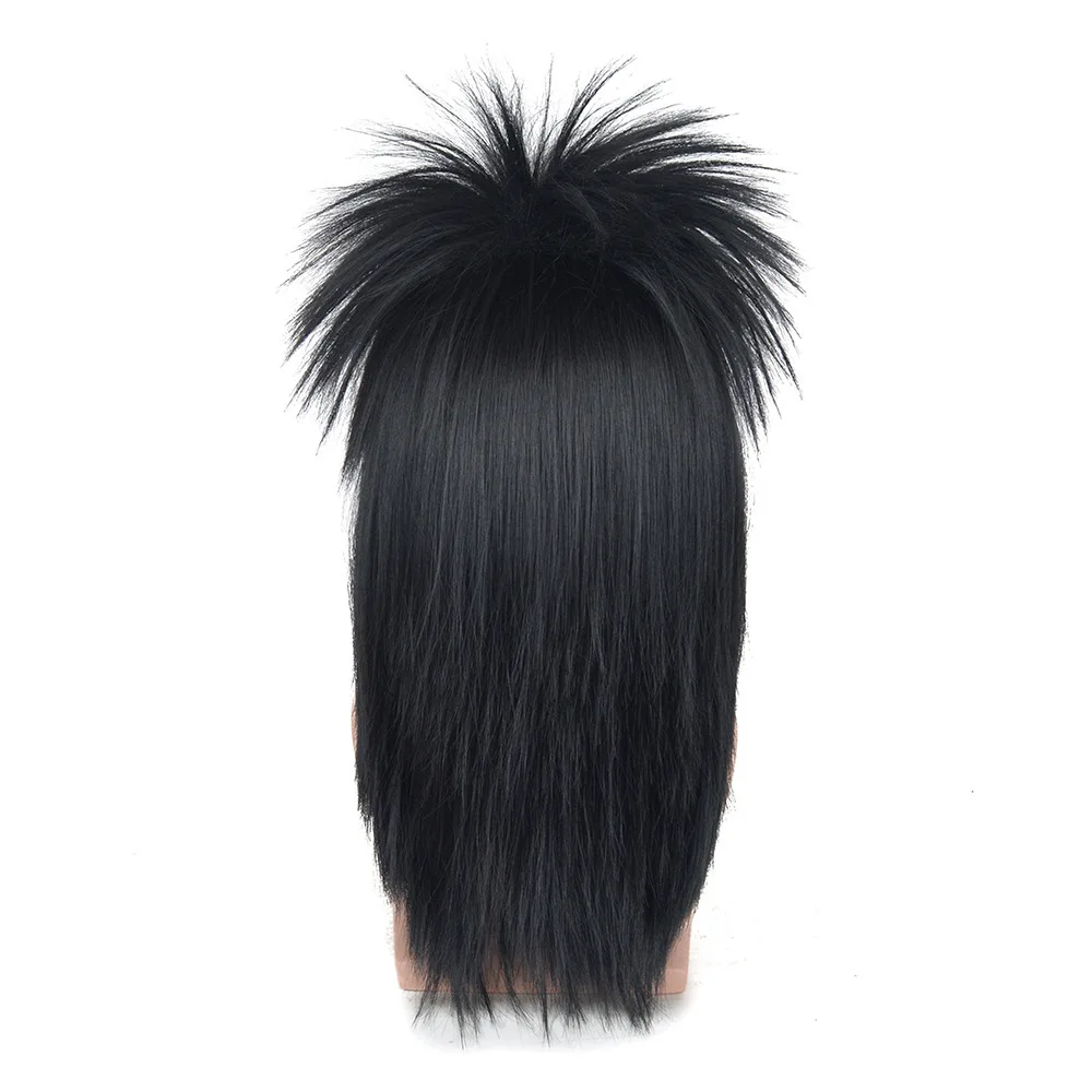 Парики унисекс длинные черные 70s 80s для косплея мульлет Шер глэм рок-качалка