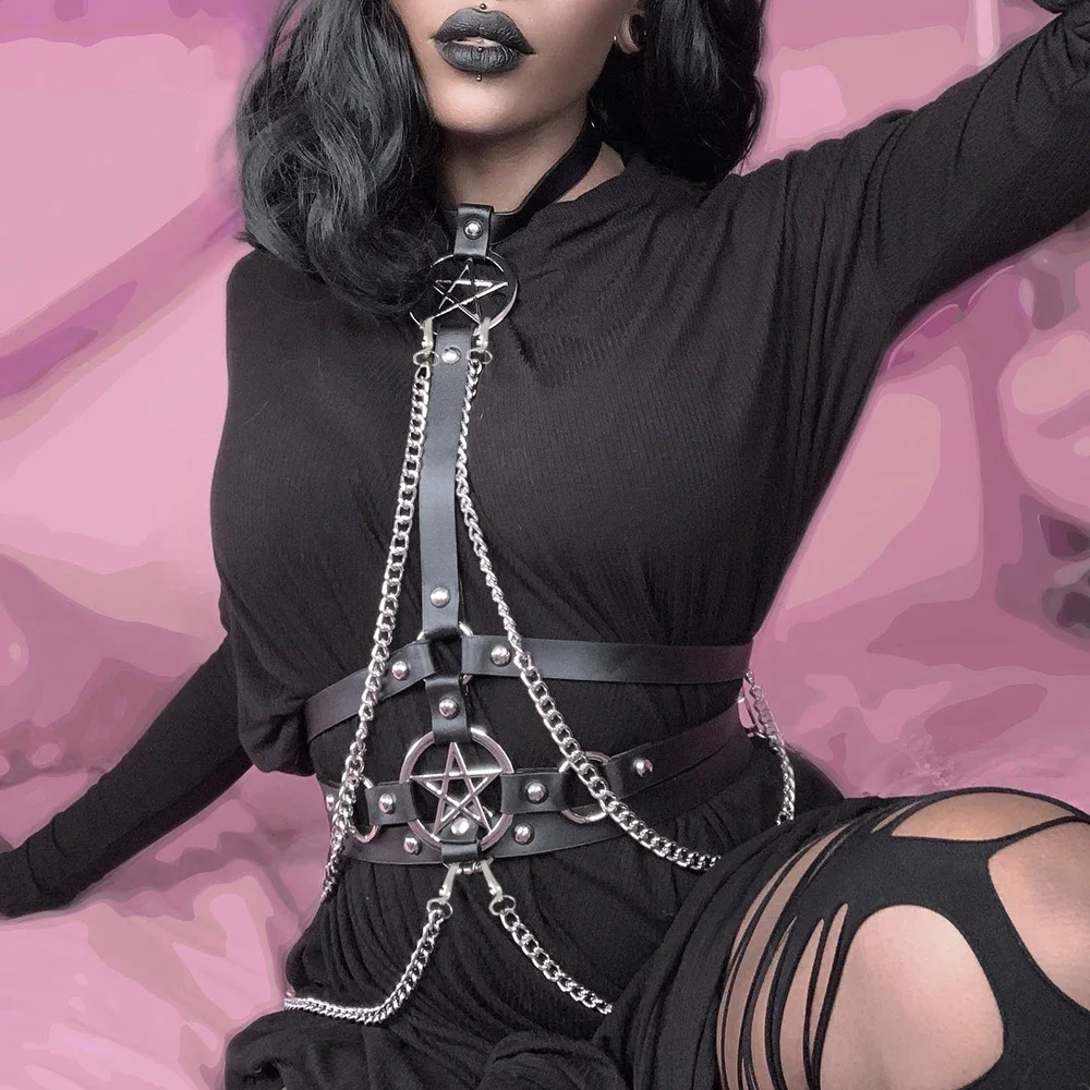 Аксессуары UYEE в стиле панк-рок ремни на грудь виде пятиконечной звезды из
