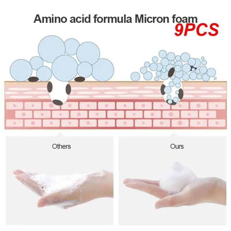 

9PCS 60/120g Amino Acid Face Cleanser Moisturizing Deep Cleansing Brightening Oil Control Shrink Pores Cleansing Mousse Skin