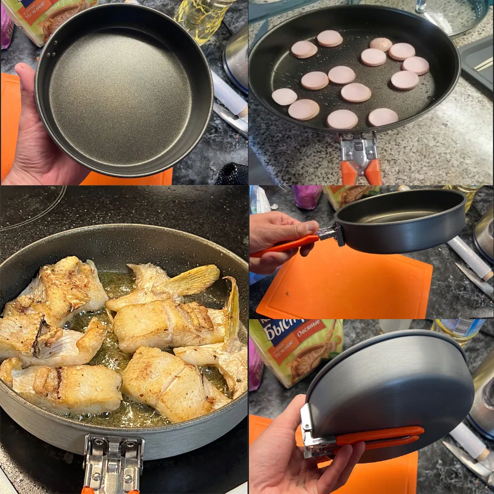 

Fire Maple Non-stick Coating Frying Pan Compact Cooker for Hiking Camping Picnic Steak Egg Cooking Lightweight Cookware 0.9L