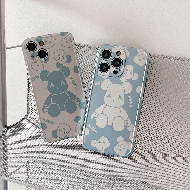 

Fashion Electroplated XX Bear Phone Case Cover for IPhone 7 8 Plus 11 12 13 Pro X XR XS Max Shockproof Case for IPhone 13 Cases