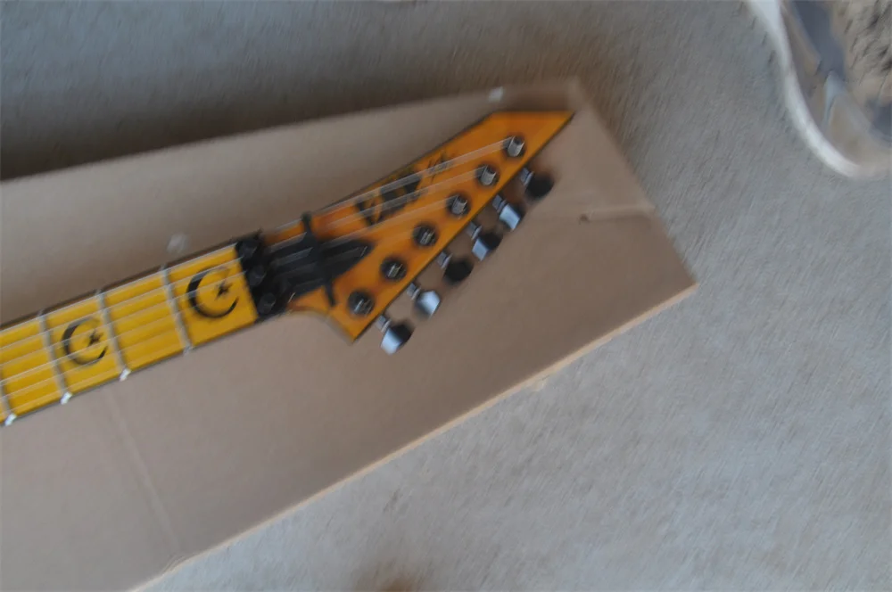 Отпечаток желтых бревен для гитары черные аксессуары кленовый гриф гитара