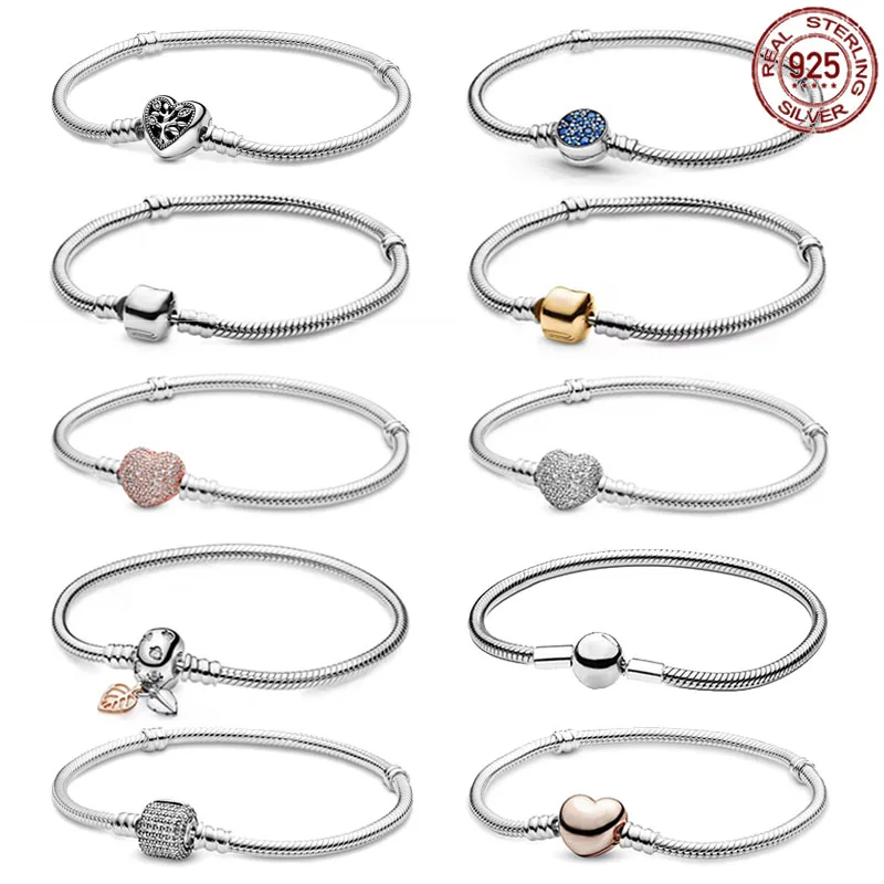 

Браслет Pandora из серебра 925 пробы, с классической пряжкой-ведром