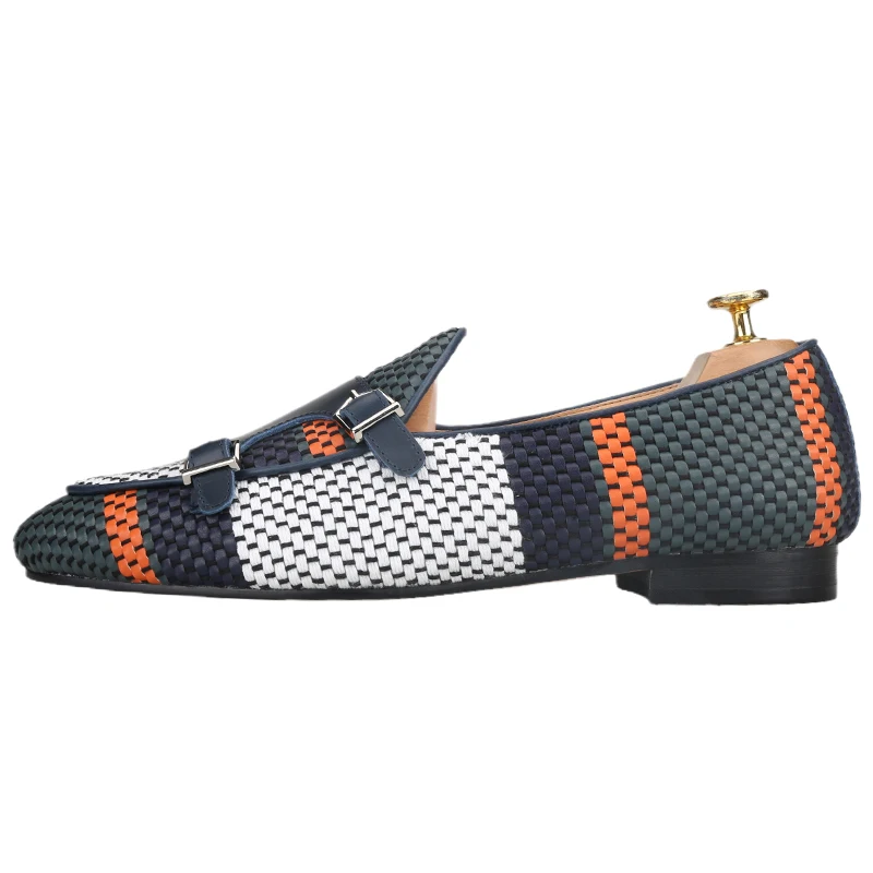 Piergitar трехцветные бельгийские лоферы из телячьей кожи и необработанного хлопка с