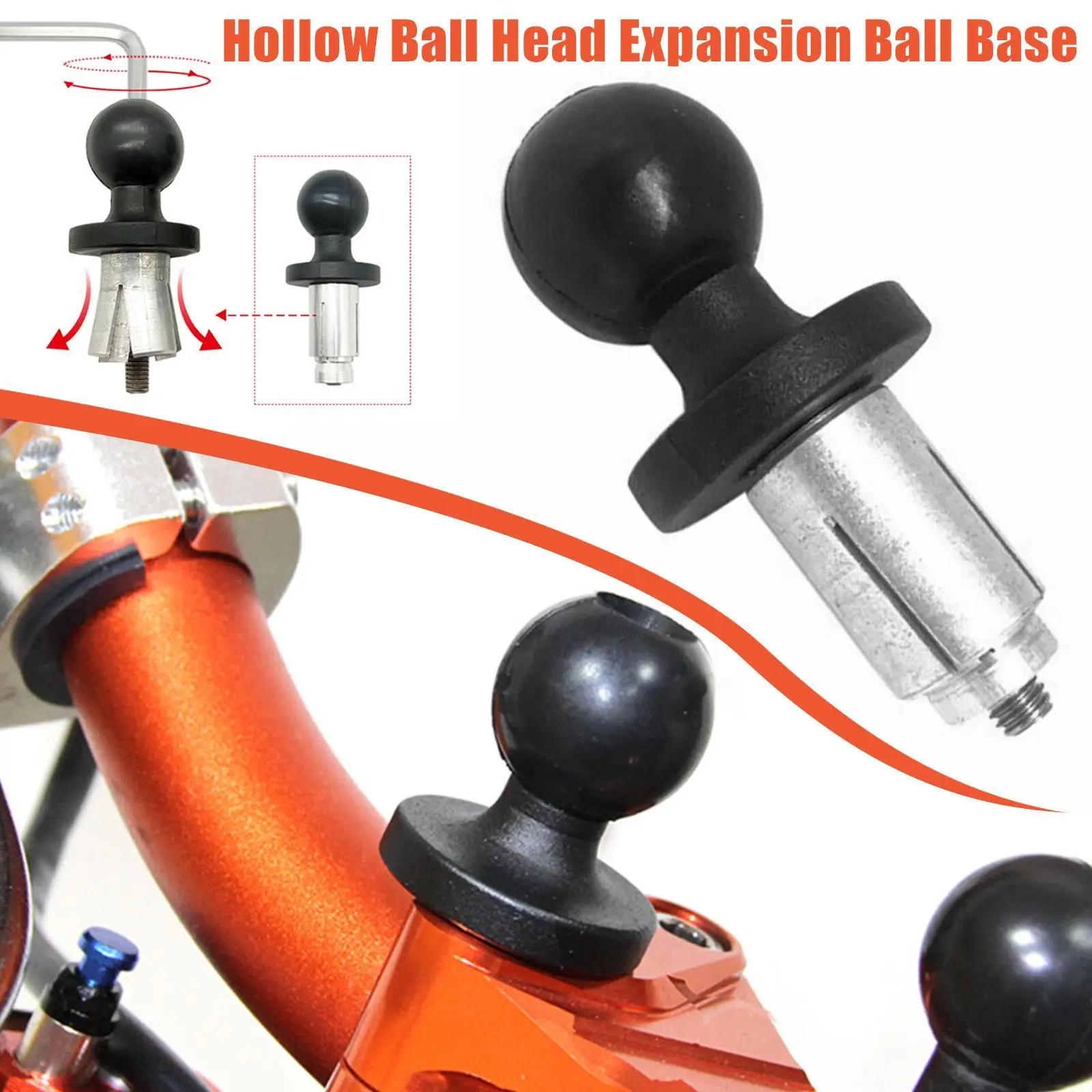 

Motorcycle Front Fork Stem Base Ball Adapter Rubber Base Head Compatible with RAM Mount for Gopro Ball Mount Adapter