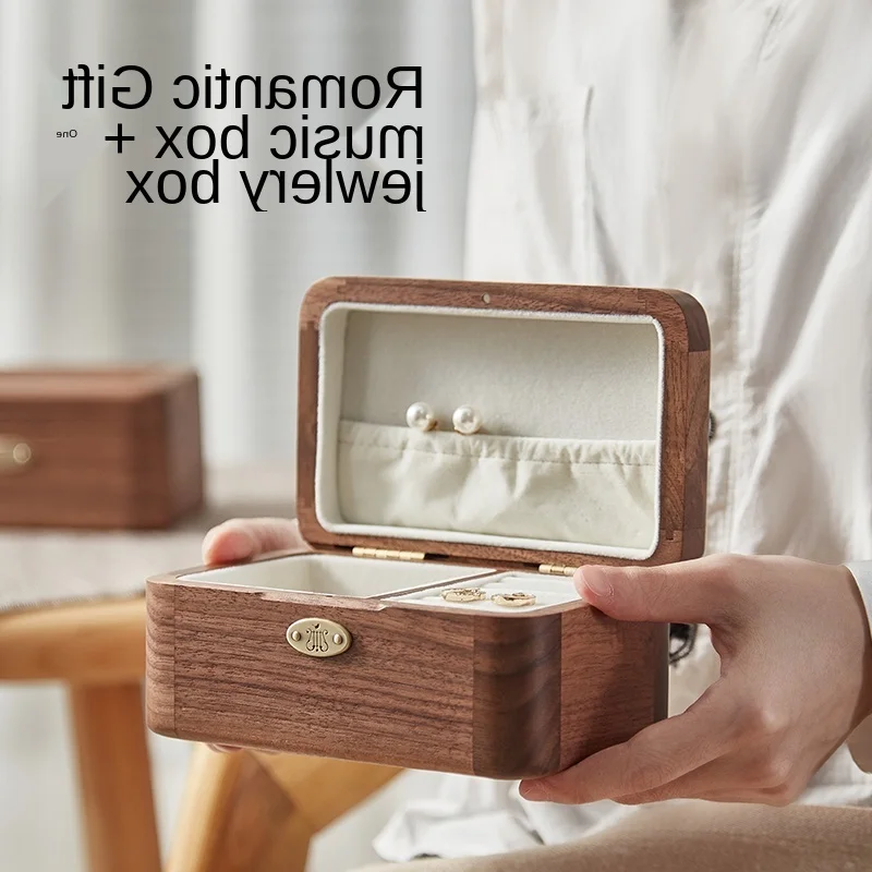 

Music Creative Wooden Storage Portable Earrings Necklace Jewelry Box Girls Valentine's Day Gift Wedding