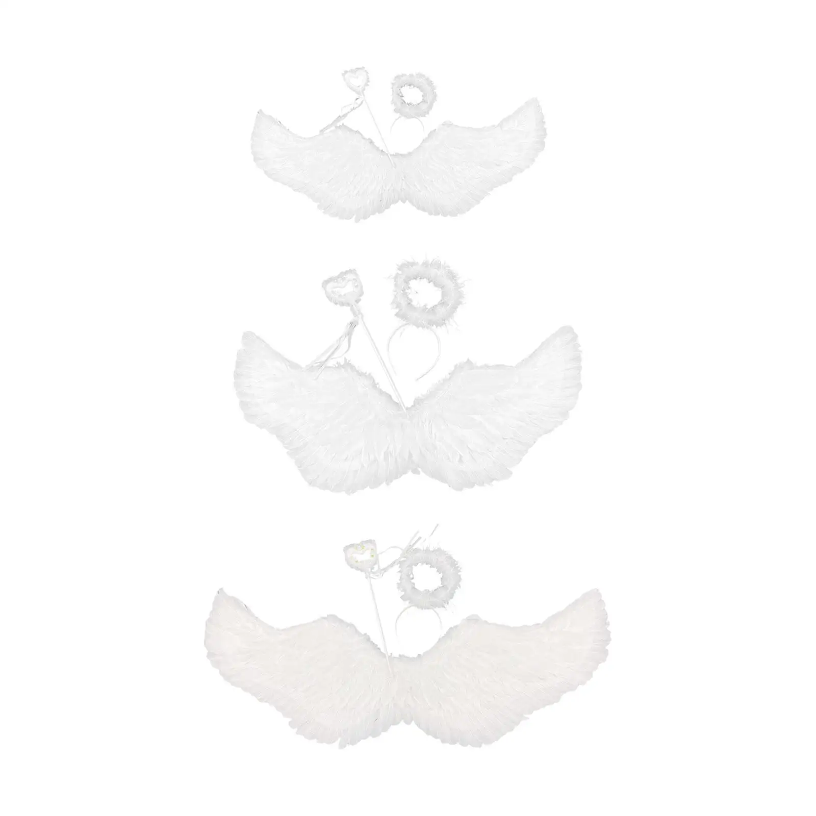 

Комплект ангельских крыльев и ореолов аксессуары для костюмов ангелов реквизит для Маскарадного платья Белый