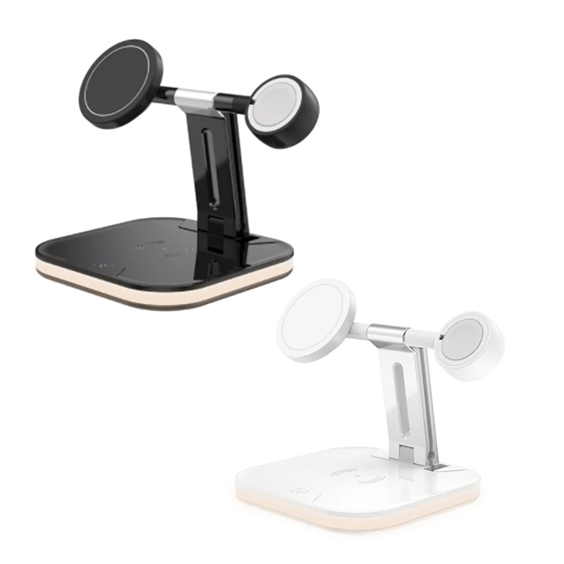 

3In1 Foldable Magnetic Wireless Charger For Iphone 12 Pro Max Mini 15W Fast Charging Station For Apple Watch