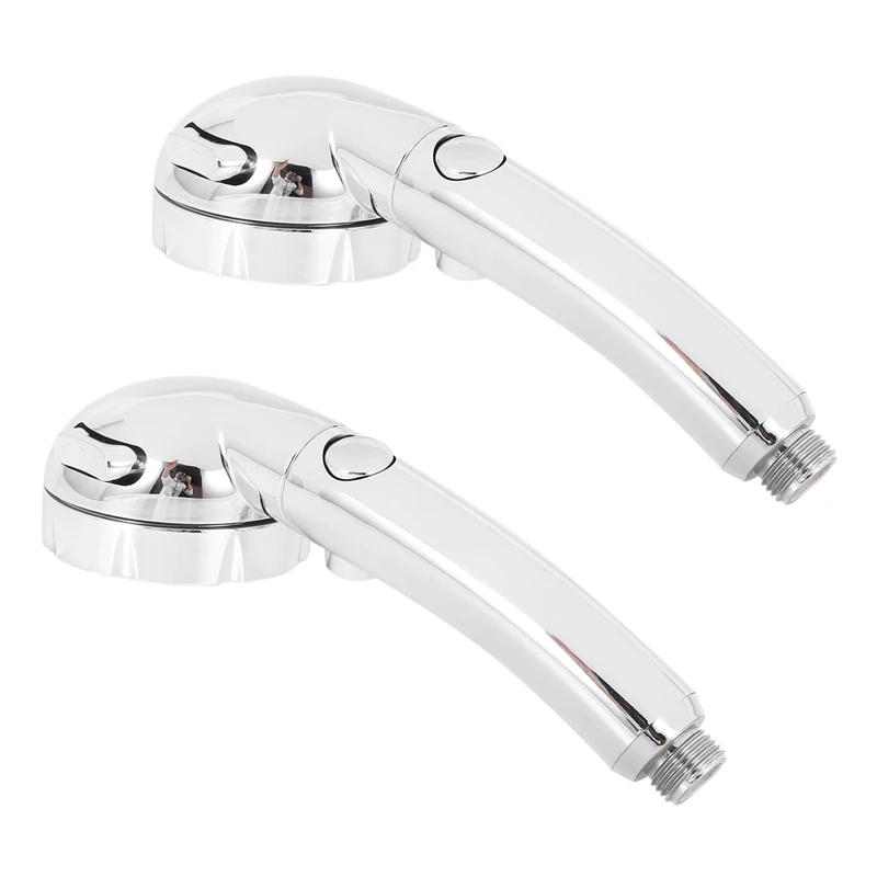 

2X Handheld Shower Head High Pressure Chrome 3 Spary Setting With ON/OFF Pause Switch Water Saving